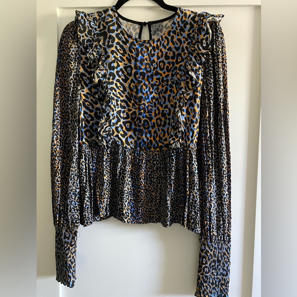 Anthropologie ruffled peplum top size small
